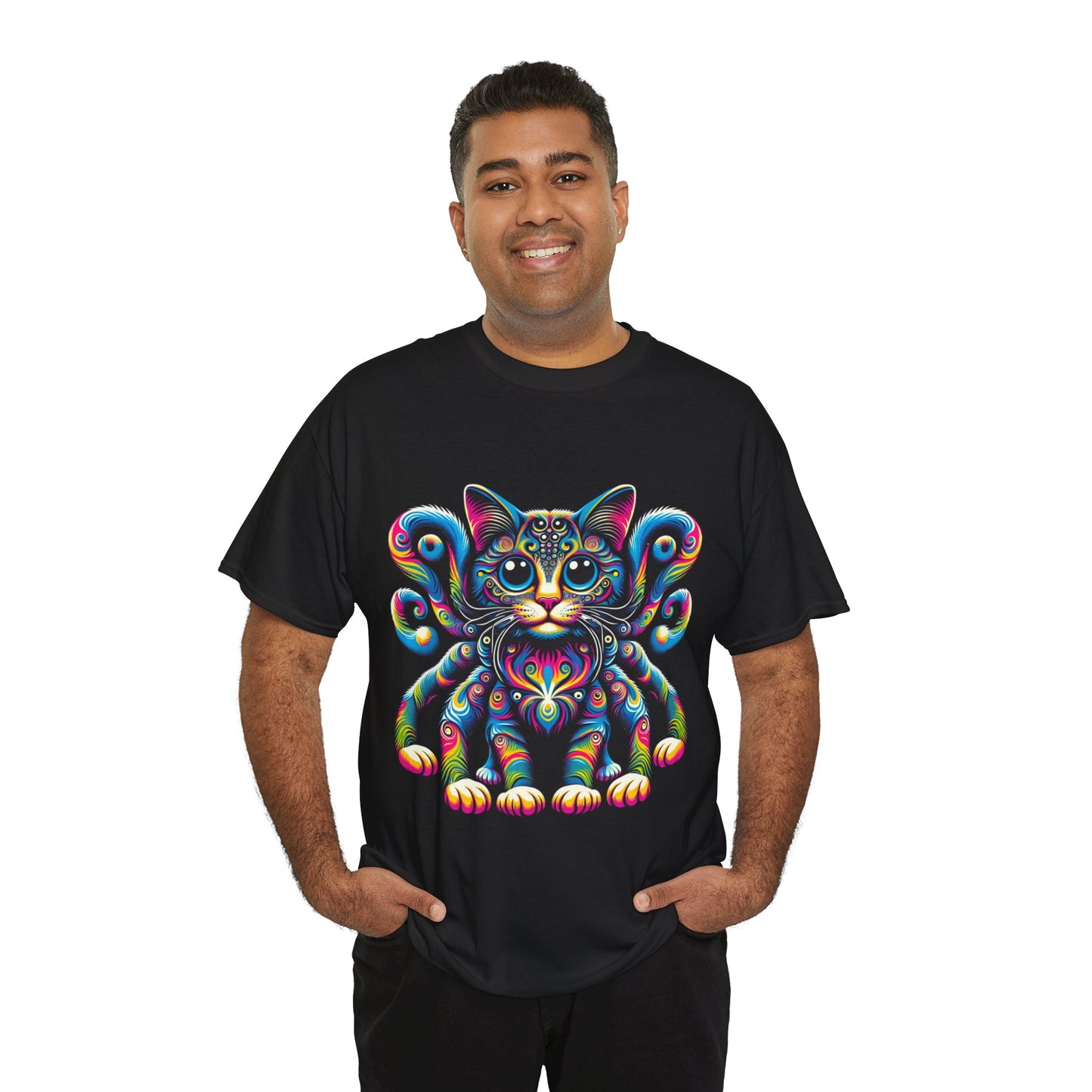 Psychedelic, trippy cat t-shirt