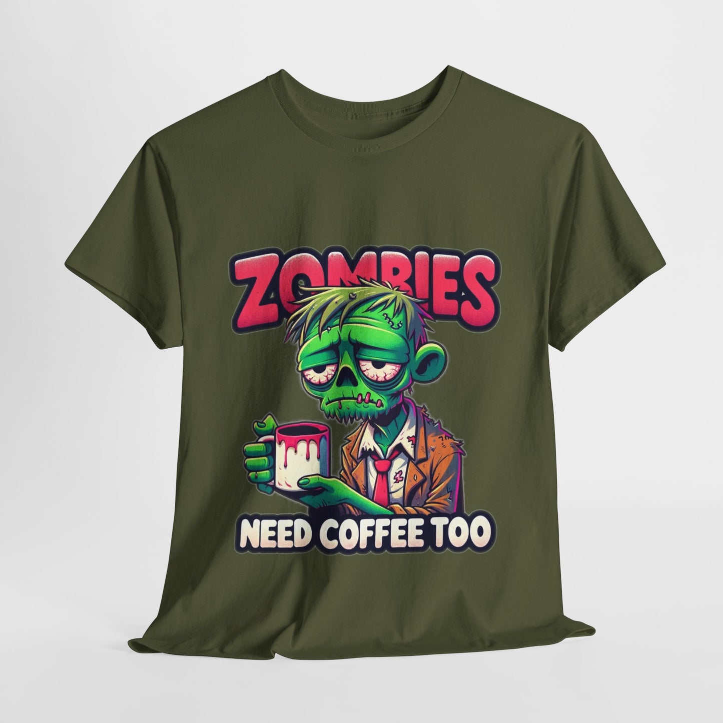 zombies need coffee too t-shirt
