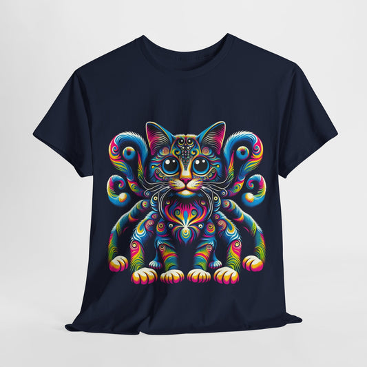Psychedelic, trippy cat t-shirt