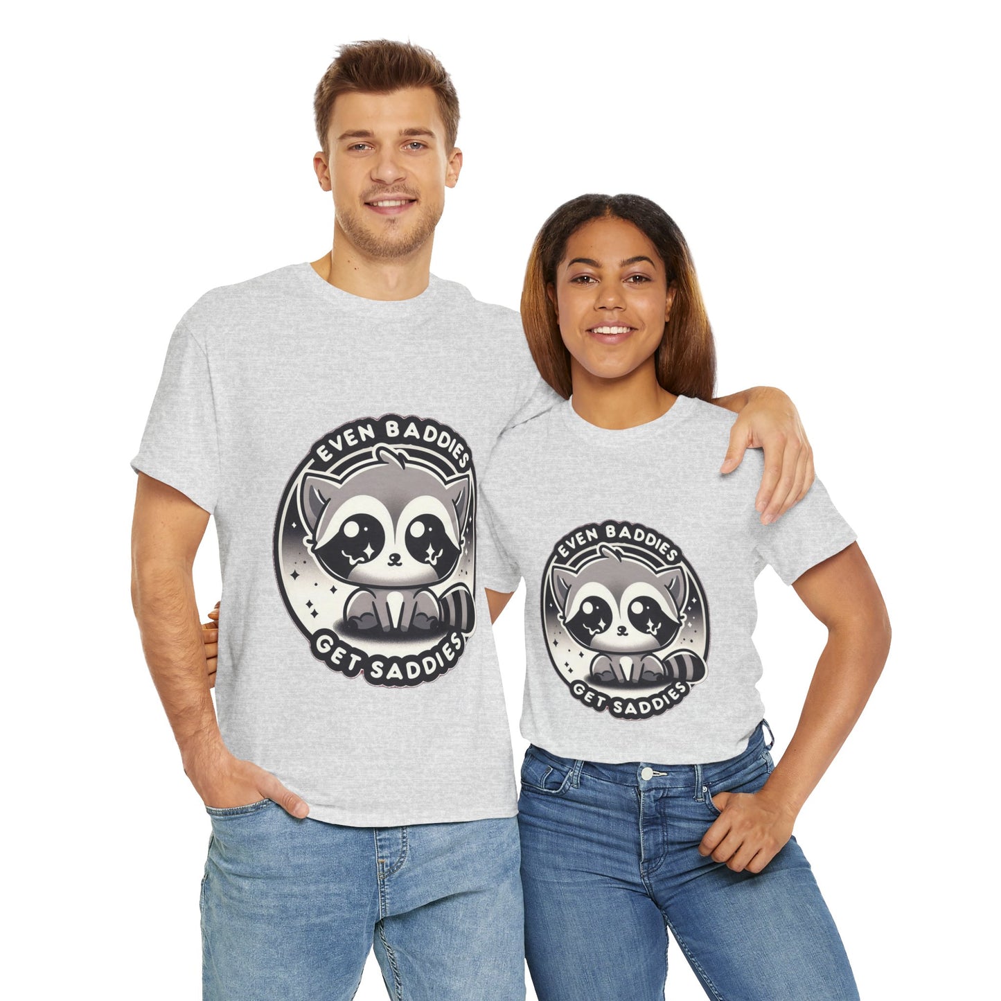 Even baddies get saddies cute raccoon t-shirt