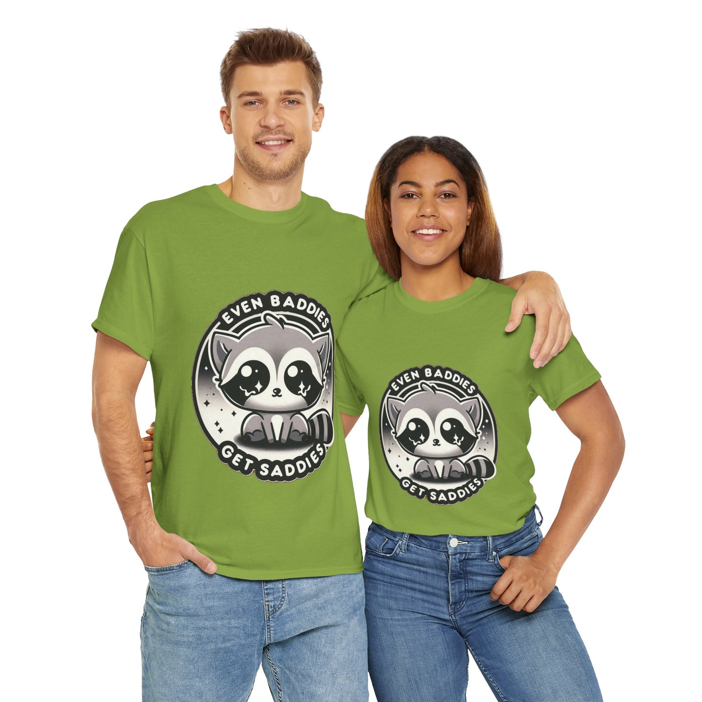 Even baddies get saddies cute raccoon t-shirt