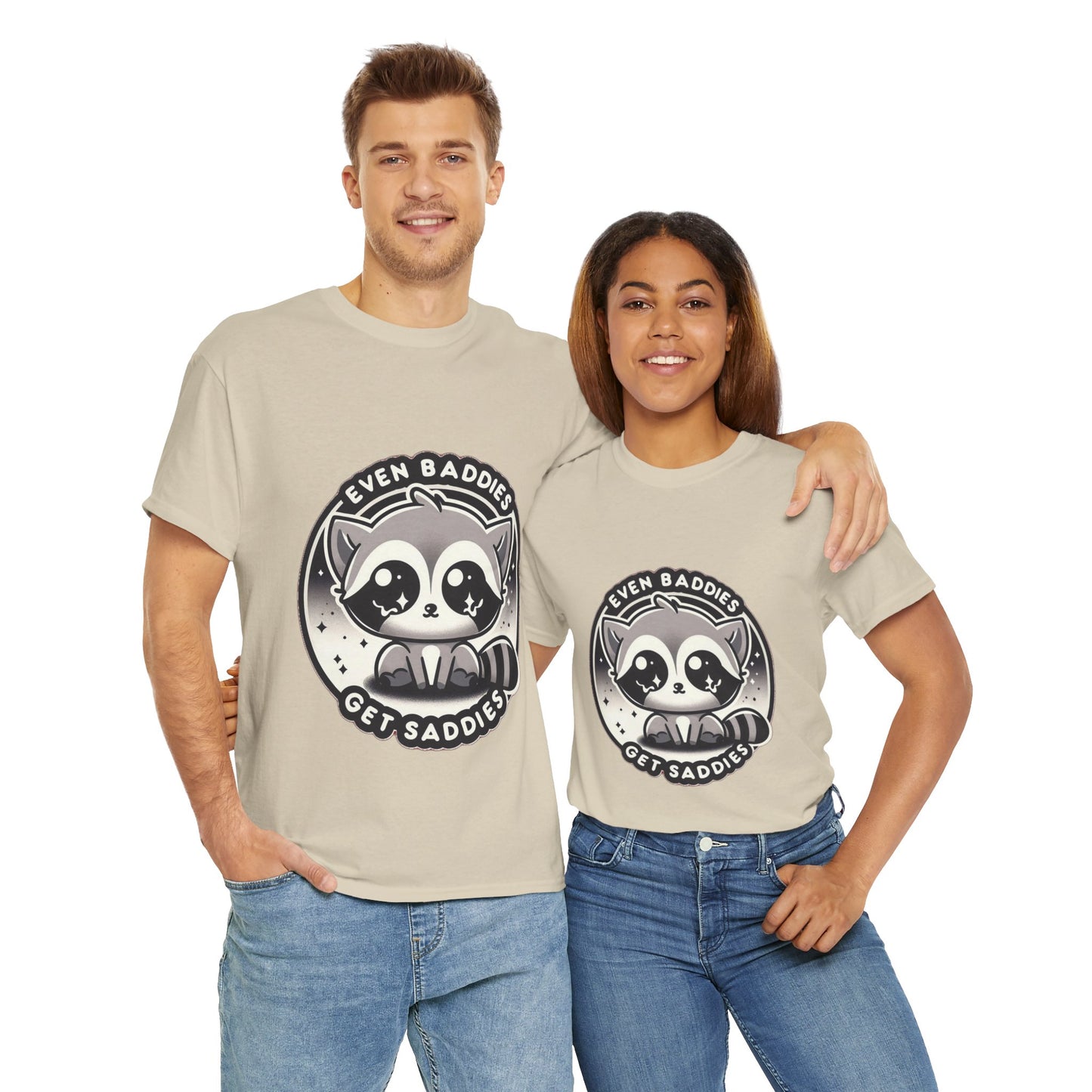 Even baddies get saddies cute raccoon t-shirt